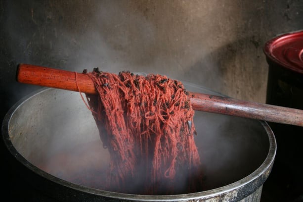 Dyeing materials in Andean Mountain Country - Harriet Goodall artist